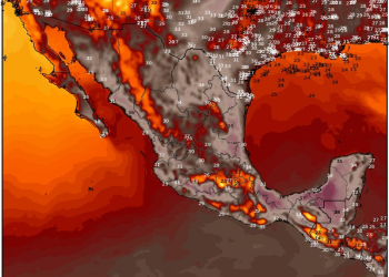 Jueves, disminuyendo la extensión de las lluvias y tormentas en México; continuará el calor.