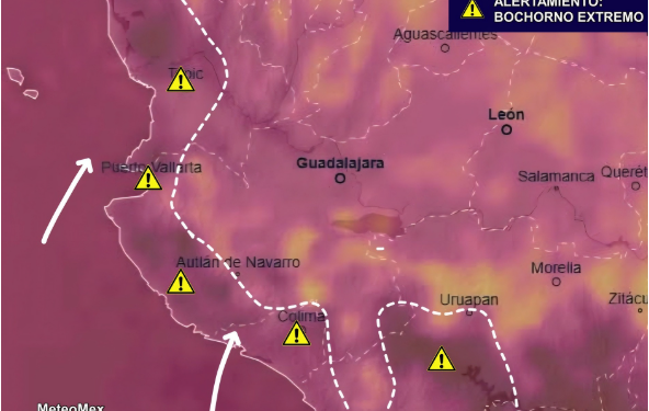 ALERTA: En los próximos días se registrarán sensaciones térmicas extremas de hasta 50°C desde Nayarit hasta Chiapas; representan un riesgo para la salud.