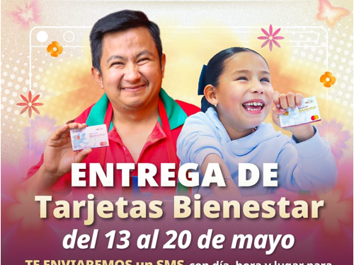 Bienestar realiza del 13 al 20 de mayo, la entrega de tarjetas de la Pensión para Personas con Discapacidad   