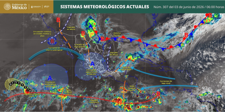 Te compartimos el pronóstico meteorológico para hoy, de acuerdo con información de @conagua_clima.