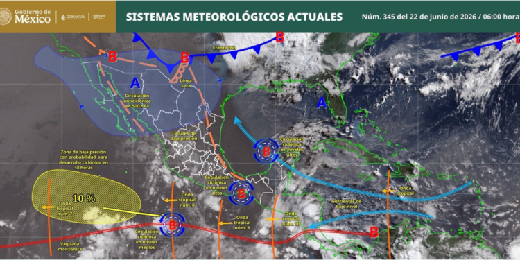 ¡Buenos días! Te compartimos los sistemas meteorológicos y sus efectos en el país. Se acordó con @conagua_clima. ￼