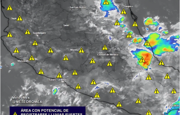 Atentos: En el transcurso de esta tarde y noche se pronostican lluvias fuertes en el litoral del Pacífico y Golfo de México.