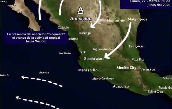 IMPORTANTE: Finalizaremos junio sin presentarse ninguna amenaza ciclónica para las costas de México.