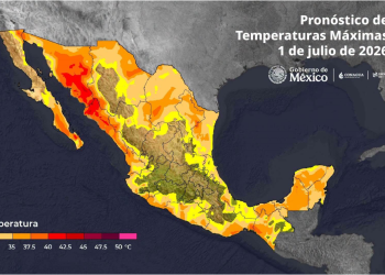 De acuerdo con información de @conagua_clima, este 1 de julio se prevén temperaturas de 40 a 45 °C en Sonora (centro y sur), Sinaloa (norte) y Chihuahua (suroeste).