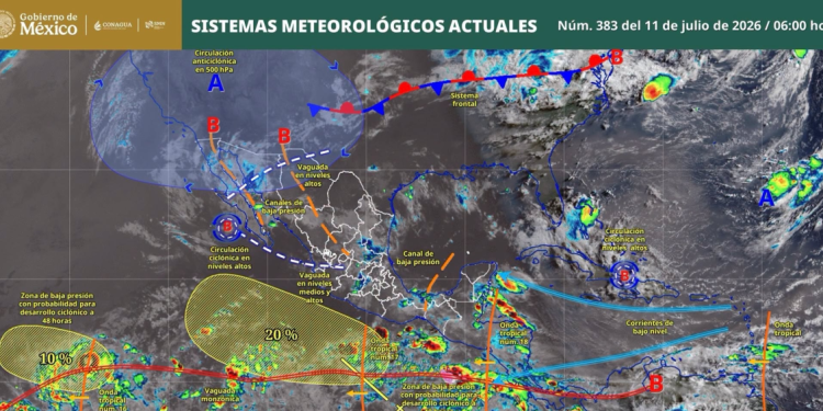 ¡Buenos días! infórmate sobre los sistemas meteorológicos presentes este sábado en México, y mantente informado sobre sus efectos: