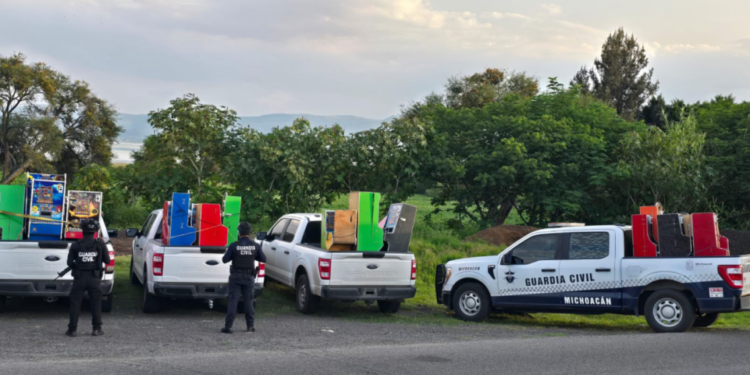 SSP asegura 68 máquinas tragamonedas en Huandacareo