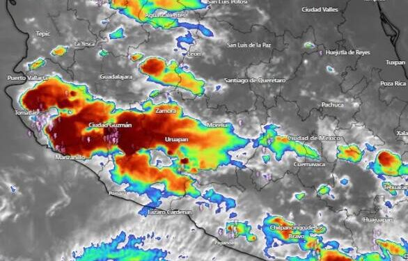 Las recientes imágenes de satélite muestran el desarrollo de núcleos de tormenta en el occidente del país.