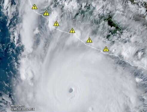IMPORTANTE: En las próximas horas se intensificarán los efectos del huracán Polo sobre Jalisco, Colima, Michoacán y Guerrero.