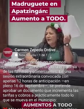 Madruguete en Apatzingán: ¡¡¡Aumento a Todos los Servicios Municipales!!!