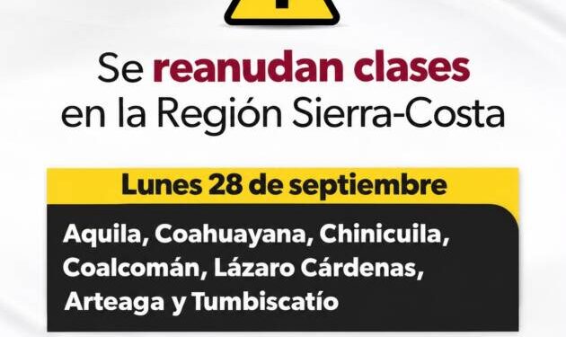 Este lunes se reanudan clases en la región Sierra-Costa de Michoacán: SEE