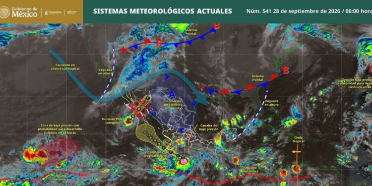 ¡Buenos días!  Te compartimos los sistemas meteorológicos presentes en el país el día de hoy y sus efectos. Toma precauciones.