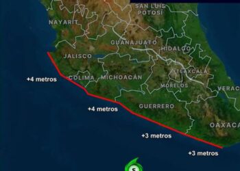 ALERTAMIENTO | El oleaje se intensificará en el litoral del Pacífico mexicano debido a la circulación del ciclón tropical Rachel.