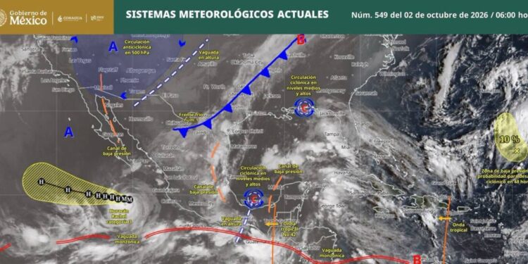 ¡Buenos días! Conoce los sistemas meteorológicos y sus efectos esperados durante el día de hoy: