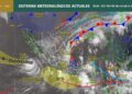¡Buenos días!  Con información de @conagua_clima, estos son los sistemas meteorológicos presentes en el país este domingo: