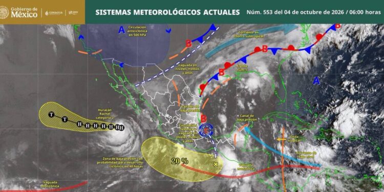 ¡Buenos días!  Con información de @conagua_clima, estos son los sistemas meteorológicos presentes en el país este domingo: