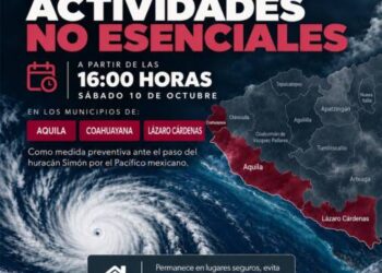 Se suspenden actividades no esenciales en LC, Aquila y Coahuayana por huracán “Simon”