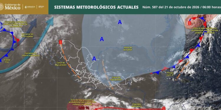 ¡Buenos días! De acuerdo con información de @conagua_clima, te compartimos los sistemas meteorológicos que estarán presentes este miércoles en territorio nacional: