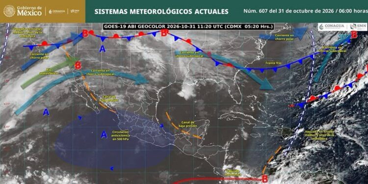 ¡Buenos días!  Conoce los sistemas meteorológicos que estarán presentes el día de hoy y sus efectos en territorio nacional.